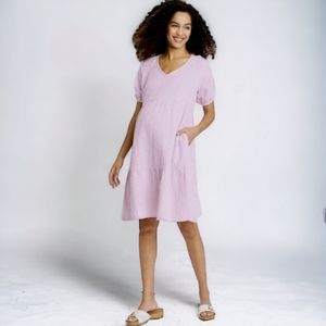 Isabel by Ingrid & Isabel Maternity Short Sleeve Lavender NWT Empire Dress, XXL